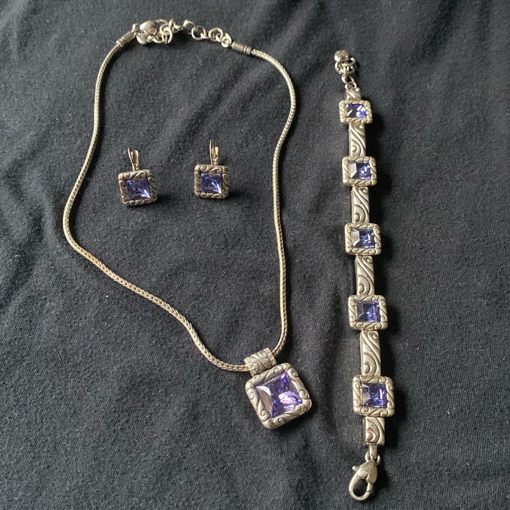 Brighton jewelry set. Purple stone